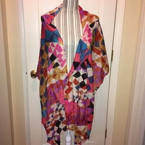 Silky touch multi colored scarf NWT